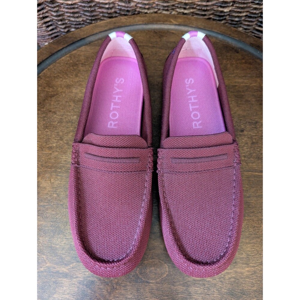 Rothy's The Driver Loafers Women's Size 9 Berry Slip On Shoes Knit Preppy Chic - Picture 3 of 8